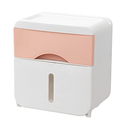 FOMIYES Bathroom Storage Box No Punching Organizer with Wall Holder