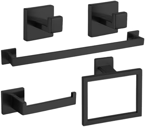 Homelitsly 24-Inch Premium Black Bathroom Hardware Set Tiles Rc12v2