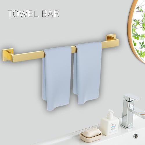 Bathroom Towel Bar Set Updated Look Gold-Tonish Finish