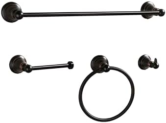 Derengge 4-Piece Bathroom Hardware Set with 18-Inch Towel Bar