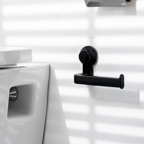 Durable Water-Resistant Suction-Cup Toilet Paper Roll Holder Rose Red