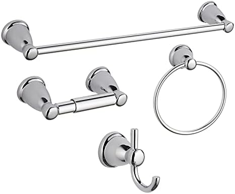 4-Piece Chrome Bathroom Set Premium Towel Bar Accessories