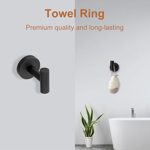 5-Piece Black Bathroom Hardware Set