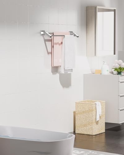 Sturdy Stainless Steel Towel Bar Double Hanging with Chrome Finish