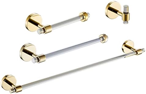 Modern Gold Acrylic Bathroom Hardware Set