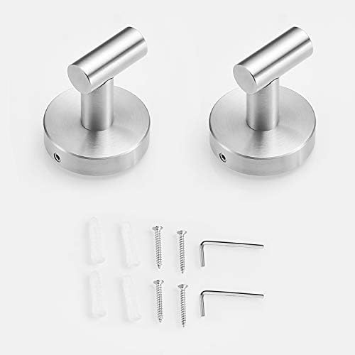 POKIM 2 Pack Nickel Towel Hook Set
