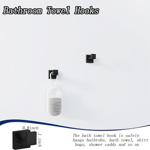 Sturdy Matte-Black Towel Bar Set