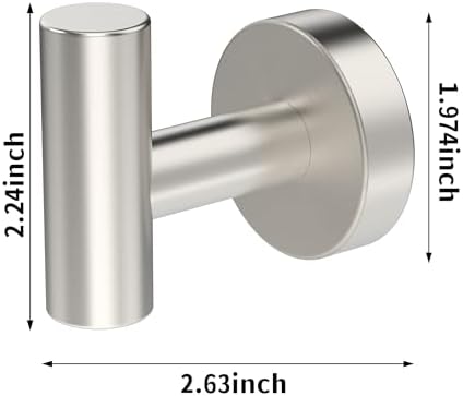 Durable 2-Pack Brushed Nickel Clockwork Towel Hook