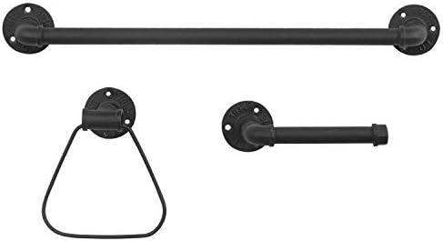 Versatile 3-Piece Bathroom Hardware Set with Matte Black Finish