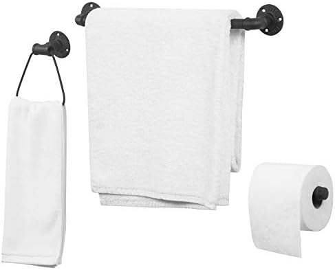 Versatile 3-Piece Bathroom Hardware Set with Matte Black Finish