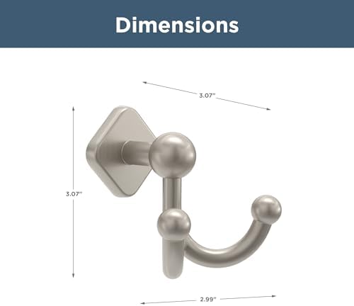FRANKLIN BRASS Gainesville Bath Towel Hook Satin Nickel Double Wall Mounted