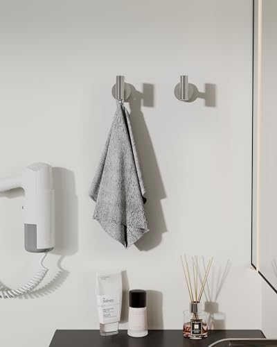 Durable 2-Pack Brushed Nickel Clockwork Towel Hook