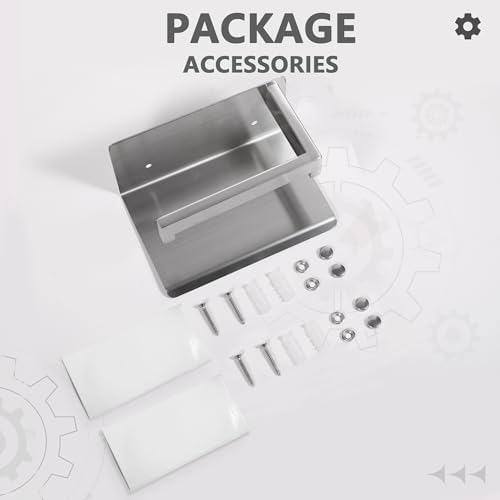 Premium Stainless Steel Toilet Paper Holder with Shelf 10 Words