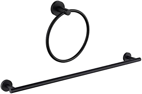 Rotatable 30-Inch KES Towel Bar with Matte Black Finish