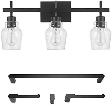 Globe Electric Mat Black 5-Piece Bath Set All-In-One Vanity