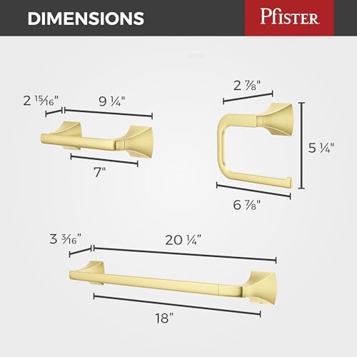 Pfister Bruxie 3-Piece Bath Set with Towel Bar Ring Holder