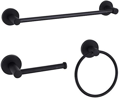 Black 3-Piece Corner Wall-Mounted Bath Unit Set