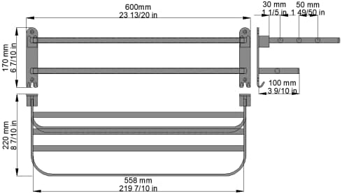Sturdy Towel Rack with Double Towel Bars for Bathrooms