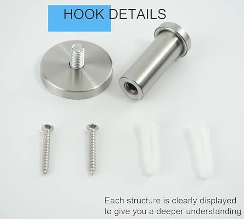 Vanloory 4-Piece Bathroom Towel Hooks Sturdy Wall-Mounted Heavy Duty