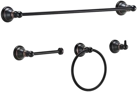 Derengge 4-Piece Bathroom Hardware Set with 18-Inch Towel Bar