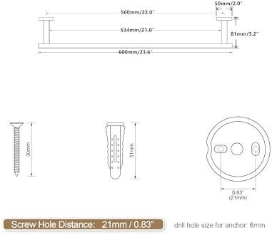 SEIDO Matte Black 24 Towel Bar