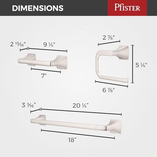 Pfister Bruxie 3-Piece Bathroom Hardware Set with Towel Bar