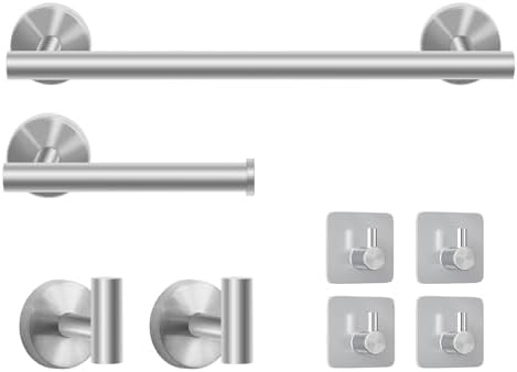 Stainless Steel Towel Bar Set 8-Piece 16 Hand Towel Brushed Nickel
