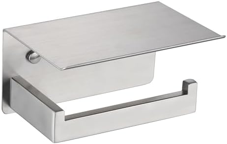 Premium Stainless Steel Toilet Paper Holder with Shelf 10 Words