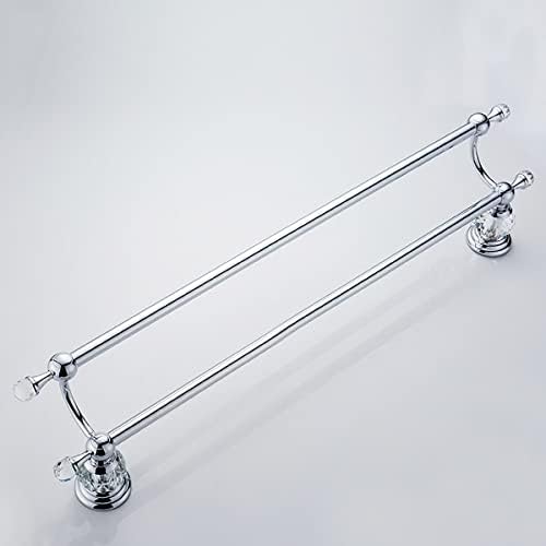 AnnBKA Towel Bar Crystal Double Towel Holder Space-Saving Towel Rack