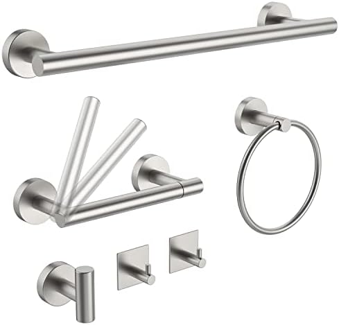 6-Piece Bathroom Hardware Set with 16 Towel Bar More