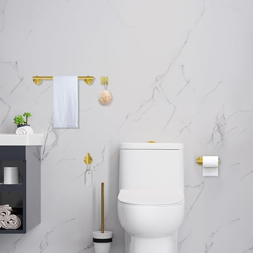 8-Piece Gold Bathroom Accessories Set Stainless Steel Towel Bar More