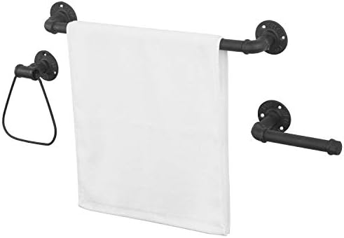 Versatile 3-Piece Bathroom Hardware Set with Matte Black Finish