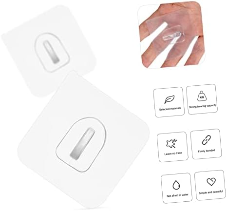 30-Piece Self-Adhesive Wall Bathroom Hooks Transparent Easy to Use