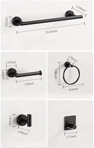 Matte Black Bathroom Accessory Set NO324