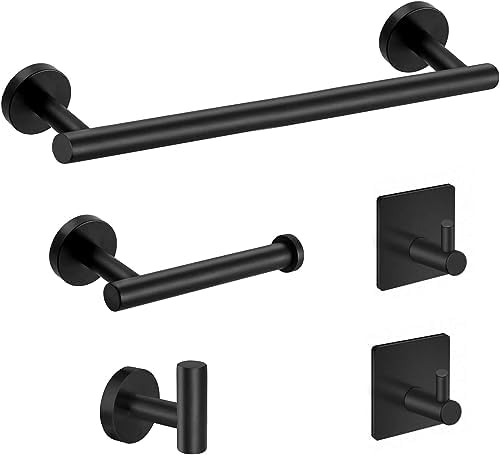 5 Piece Bathroom Hardware Set Durable 304 Stainless Steel Towel Rack