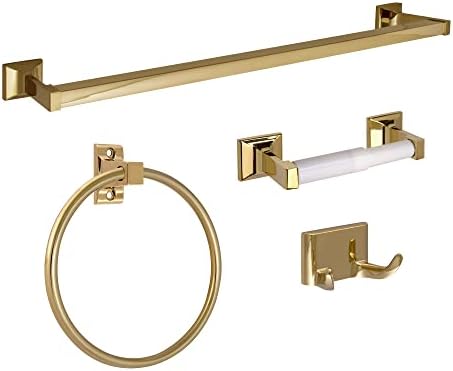 Zinc Sure 4-Piece Towel Bar Kit with Polished Brass