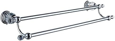 AnnBKA Towel Bar Crystal Double Towel Holder Space-Saving Towel Rack