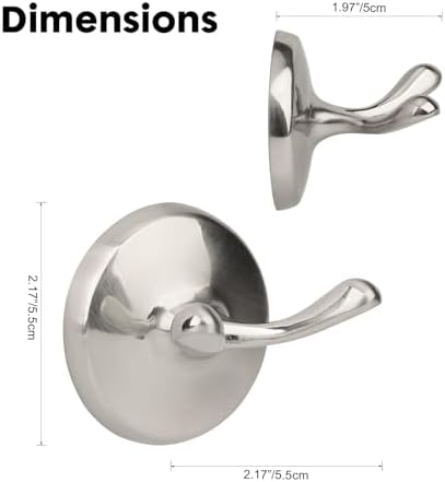 Double Pack Brushed Nickel Towel Hooks