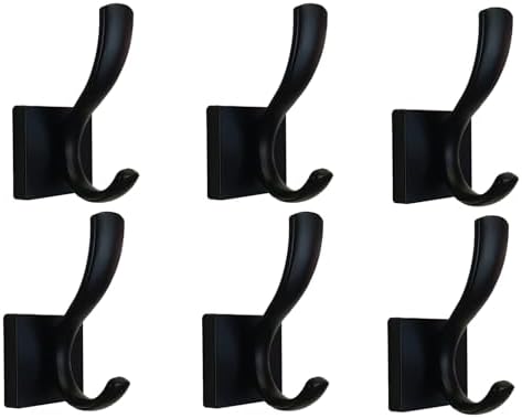UNHINT Black Coats Towel Hooks 6 Pack