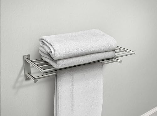 24-Inch Towel Storage with Bar Brushed Nickel