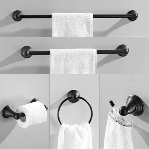 5-Piece Bathroom Accessory Set Modern Bath Hardware Space-Saving Design