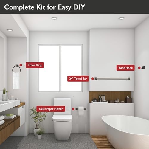 Modern Essential Bathroom Accessories Kit Oil-Rubbed Bronze