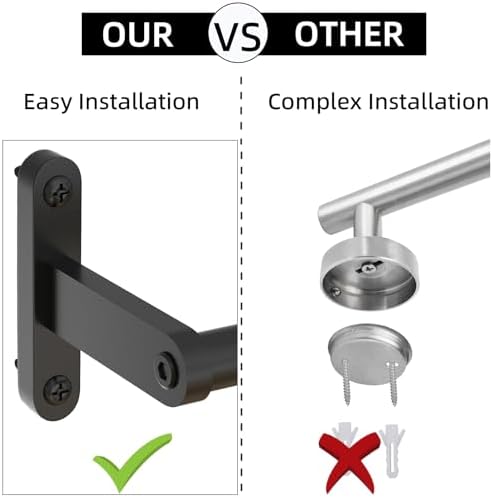 30-Inch Black Towel Bar for Bathroom Wall