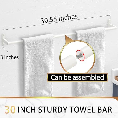 30-Inch Stainless Steel Towel Bar with 3-Inch Wall Spacing