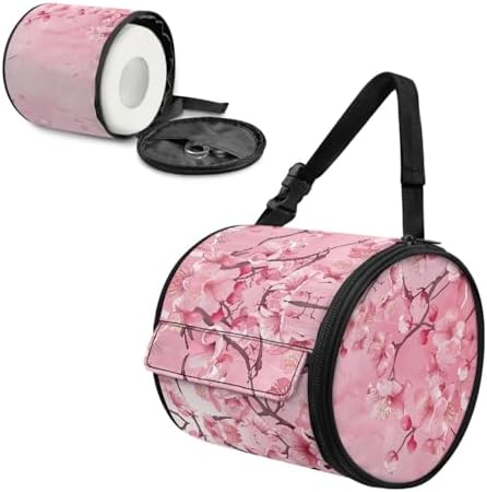 GLENLCWE Pink Plum Blossom Folding Toilet Paper Holder for Cats Dogs