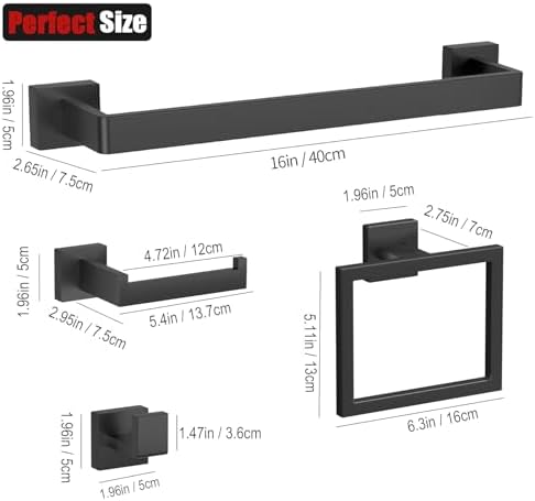 5-Piece Black Bath Set