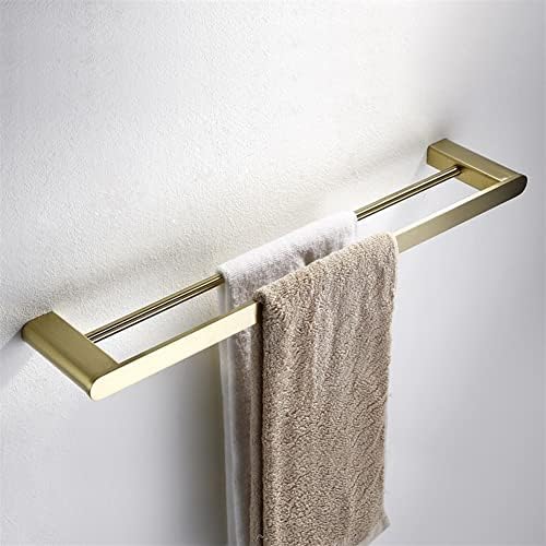 Nordic-Styled Stainless Steel Towel Bar Gold Double Rod Bathroom Hardware