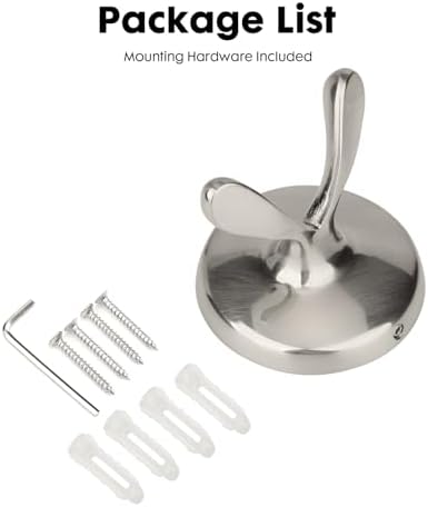 Double Pack Brushed Nickel Towel Hooks