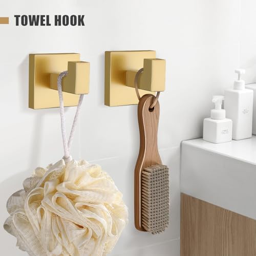 TURS Towel Bar Set - 5-Piece Stainless Steel Brushed Gold Bathroom Hardware Set