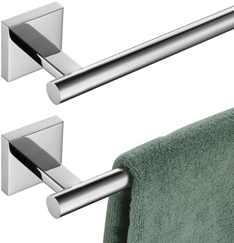KOKOSIRI 32 Stainless Steel Towel Bar Chrome Bathroom Holder 2-Pack
